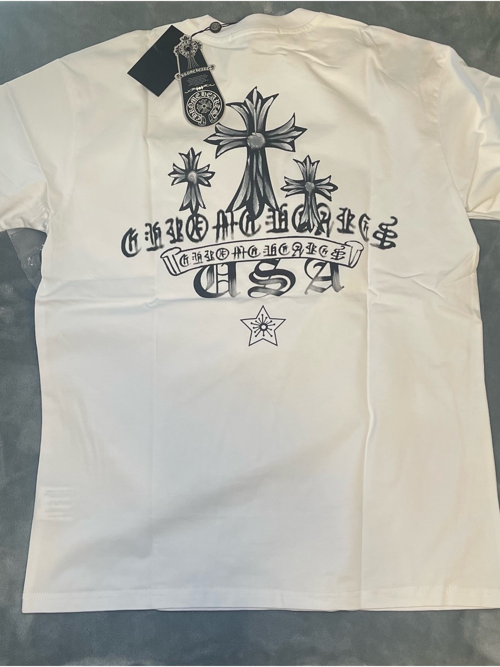 Chrome Hearts White Tee with Black Graphic Tag - Picture 4 of 4